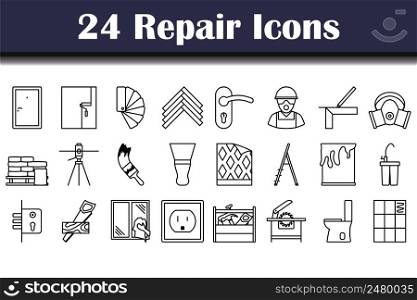 Repair Icon Set. Bold outline design with editable stroke width. Vector Illustration.
