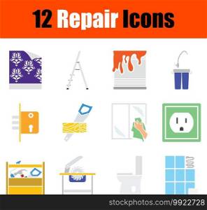 Repair Icon Set. Flat Design. Fully editable vector illustration. Text expanded.