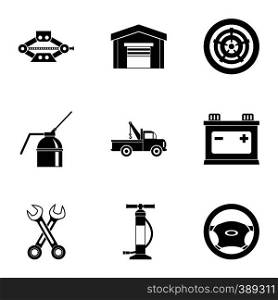 Repair machine icons set. Simple illustration of 9 repair machine vector icons for web. Repair machine icons set, simple style