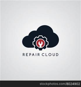 repair setting cloud theme. repair setting cloud theme vector art illustration