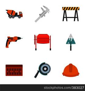 Repair tools icons set. Flat illustration of 9 repair tools vector icons for web. Repair tools icons set, flat style