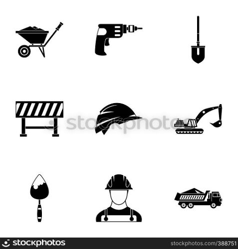 Repair tools icons set. Simple illustration of 9 repair tools vector icons for web. Repair tools icons set, simple style
