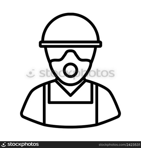 Repair Worker Icon. Bold outline design with editable stroke width. Vector Illustration.