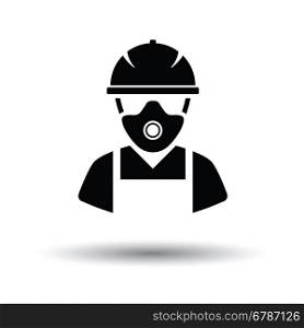 Repair worker icon. White background with shadow design. Vector illustration.