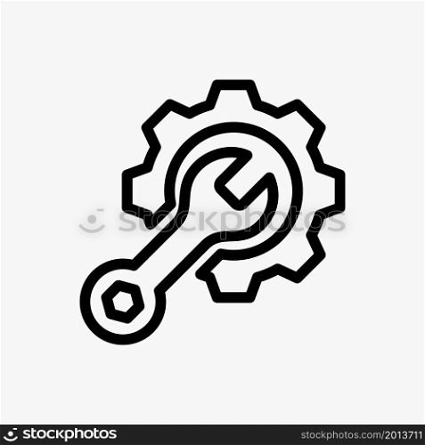 repair wrench line icon