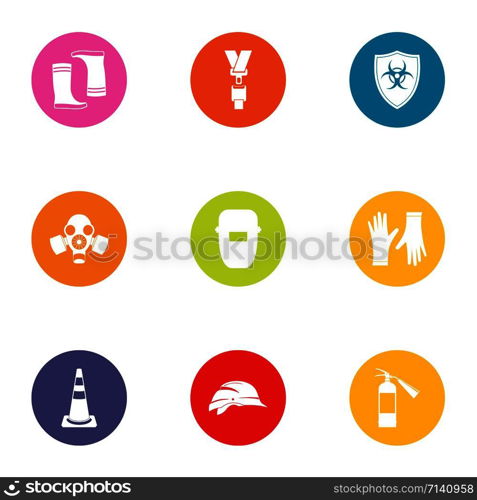 Repairer of road icons set. Flat set of 9 repairer of road vector icons for web isolated on white background. Repairer of road icons set, flat style