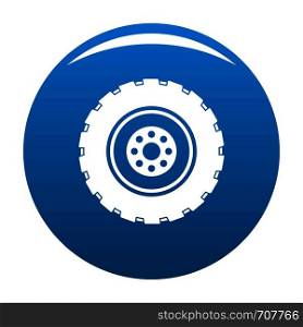 Repairing tire icon vector blue circle isolated on white background . Repairing tire icon blue vector