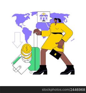 Repatriation grant abstract concept vector illustration. Salary and allowance, moving to abroad, returning to homeland, repatriation, integration of migrant, accept job offer abstract metaphor.. Repatriation grant abstract concept vector illustration.