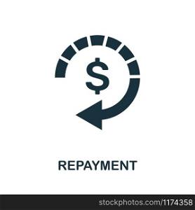 Repayment vector icon illustration. Creative sign from investment icons collection. Filled flat Repayment icon for computer and mobile. Symbol, logo vector graphics.. Repayment vector icon symbol. Creative sign from investment icons collection. Filled flat Repayment icon for computer and mobile