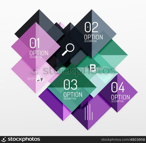 Repetition of overlapping color squares, geometric modern background