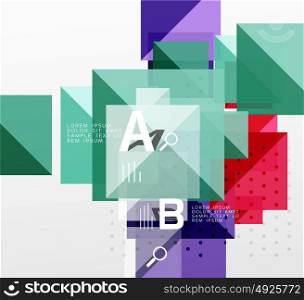 Repetition of overlapping color squares. Repetition of overlapping color squares, geometric modern background