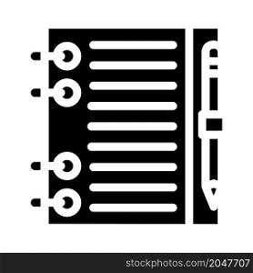 replaceable leaflet diary glyph icon vector. replaceable leaflet diary sign. isolated contour symbol black illustration. replaceable leaflet diary glyph icon vector illustration