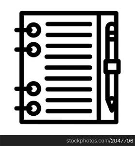 replaceable leaflet diary line icon vector. replaceable leaflet diary sign. isolated contour symbol black illustration. replaceable leaflet diary line icon vector illustration