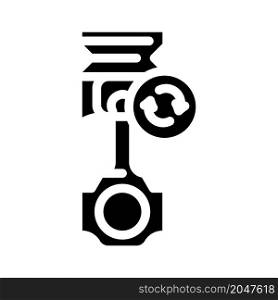replacing piston glyph icon vector. replacing piston sign. isolated contour symbol black illustration. replacing piston glyph icon vector illustration