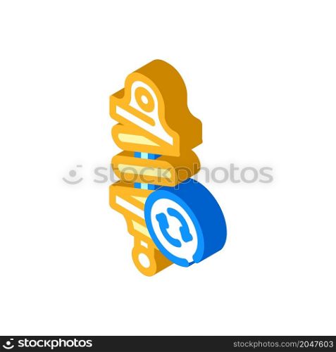 replacing shock absorber isometric icon vector. replacing shock absorber sign. isolated symbol illustration. replacing shock absorber isometric icon vector illustration