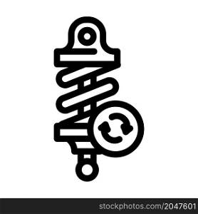 replacing shock absorber line icon vector. replacing shock absorber sign. isolated contour symbol black illustration. replacing shock absorber line icon vector illustration