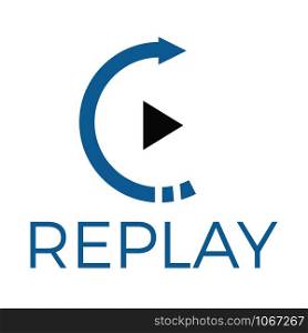 Replay audio and video vector logo design. Music and entertainment logo.