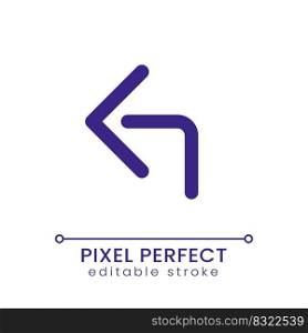 Reply arrow pixel perfect RGB color ui icon. Send response. Social network. Simple filled line element. GUI, UX design for mobile app. Vector isolated pictogram. Editable stroke. Poppins font used. Reply arrow pixel perfect RGB color ui icon