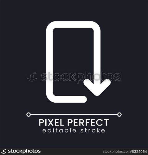Reply pixel perfect white linear ui icon for dark theme. Multimedia player. Social media. Vector line pictogram. Isolated user interface symbol for night mode. Editable stroke. Poppins font used. Reply pixel perfect white linear ui icon for dark theme
