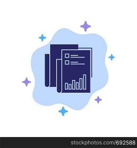 Report, Analytics, Audit, Business, Data, Marketing, Paper Blue Icon on Abstract Cloud Background