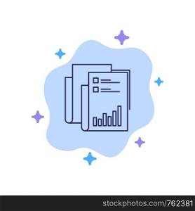 Report, Analytics, Audit, Business, Data, Marketing, Paper Blue Icon on Abstract Cloud Background