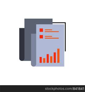 Report, Analytics, Audit, Business, Data, Marketing, Paper Flat Color Icon. Vector icon banner Template