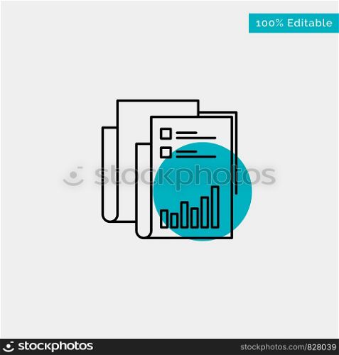 Report, Analytics, Audit, Business, Data, Marketing, Paper turquoise highlight circle point Vector icon
