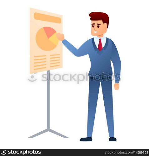 Report businessman icon. Cartoon of report businessman vector icon for web design isolated on white background. Report businessman icon, cartoon style
