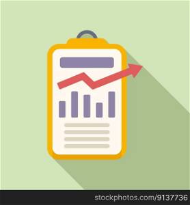Report data icon flat vector. Business graph. Money list. Report data icon flat vector. Business graph
