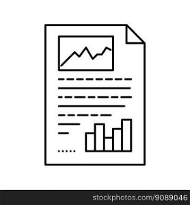report document paper line icon vector. report document paper sign. isolated contour symbol black illustration. report document paper line icon vector illustration