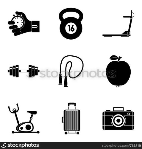 Report icons set. Simple set of 9 report vector icons for web isolated on white background. Report icons set, simple style