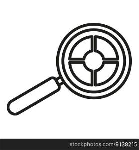 Report magnifier icon outline vector. Digital business. Market data. Report magnifier icon outline vector. Digital business