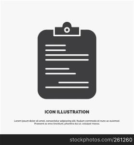 report, medical, paper, checklist, document Icon. glyph vector gray symbol for UI and UX, website or mobile application