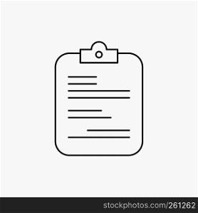 report, medical, paper, checklist, document Line Icon. Vector isolated illustration
