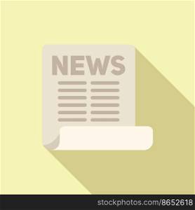 Report news paper icon flat vector. Web page. Daily story. Report news paper icon flat vector. Web page
