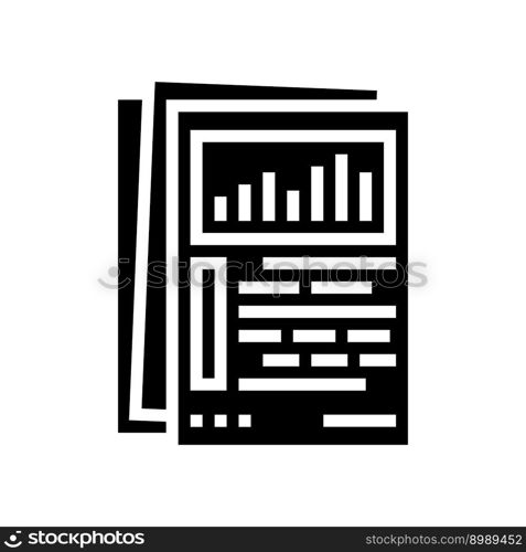 report paper document glyph icon vector. report paper document sign. isolated symbol illustration. report paper document glyph icon vector illustration