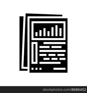 report paper document glyph icon vector. report paper document sign. isolated symbol illustration. report paper document glyph icon vector illustration