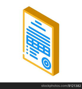 report paper document isometric icon vector. report paper document sign. isolated symbol illustration. report paper document isometric icon vector illustration