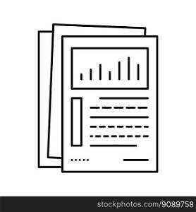 report paper document line icon vector. report paper document sign. isolated contour symbol black illustration. report paper document line icon vector illustration