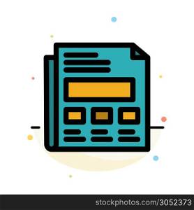 Report, Paper, Sheet, Presentation Abstract Flat Color Icon Template