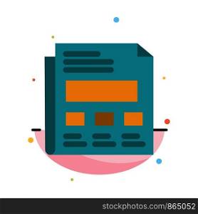 Report, Paper, Sheet, Presentation Abstract Flat Color Icon Template