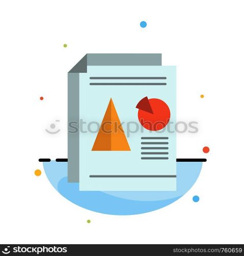 Report, Presentation, Pie, Chart, Business Abstract Flat Color Icon Template