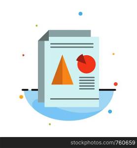 Report, Presentation, Pie, Chart, Business Abstract Flat Color Icon Template