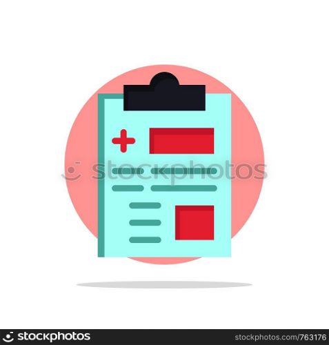 Report, Record, Health, Healthcare Abstract Circle Background Flat color Icon