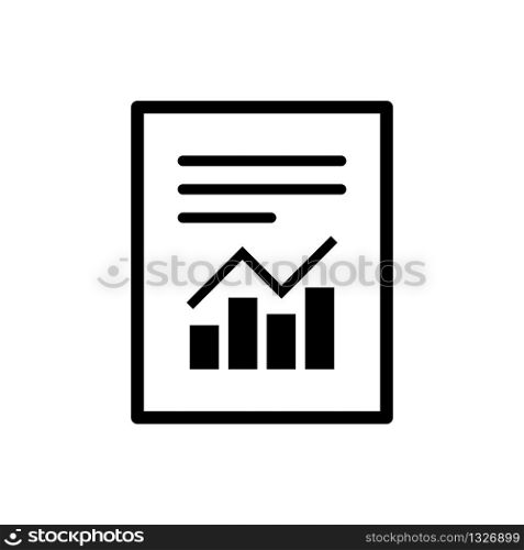 Report text file icon in flat style. Document with chart symbol. Accounting sign. Vector illustration EPS 10