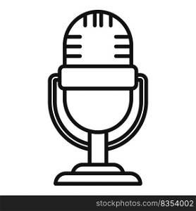 Reportage microphone icon outline vector. Camera press. Sport justice. Reportage microphone icon outline vector. Camera press