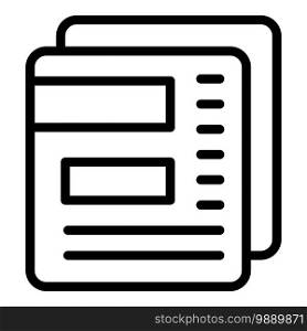 Reportage papers icon. Outline reportage papers vector icon for web design isolated on white background. Reportage papers icon, outline style
