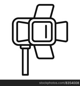 Reportage spotlight icon outline vector. Camera press. Crew media. Reportage spotlight icon outline vector. Camera press