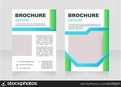 Reporting about construction progress blank brochure design. Template set with copy space for text. Premade corporate reports collection. Editable 2 paper pages. Arial Black, Regular fonts used. Reporting about construction progress blank brochure design