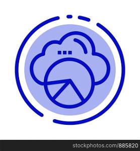 Reporting, Cloud, Data Science, Cloud Science Blue Dotted Line Line Icon